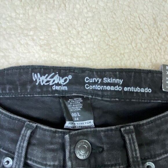 Women's Size 00/24/L Mossimo Denim Mid Rise Jegging Black Jeans Power Stretch - Picture 13 of 15